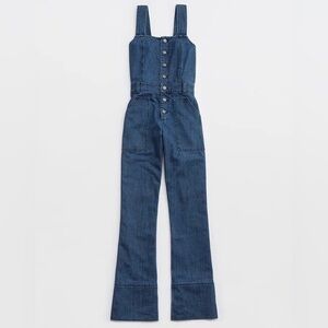 Aerie denim jean overalls blue kick flare - XS - retro styled outfit